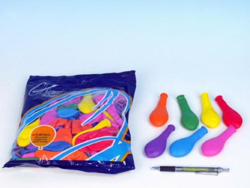 Balonek nafukovací 7" průměr 19cm 100ks v sáčku karneval Balonek nafukovací 7" průměr 19cm 100ks v sáčku karneval