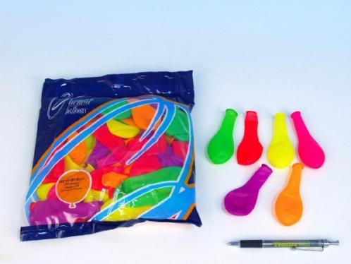 Balonek nafukovací 7" párty neon 100 ks v sáčku Balonek nafukovací 7" párty neon 100 ks v sáčku