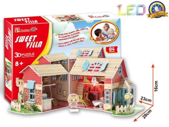 Puzzle 3D Dům sladká víla / led - 84 dílků Puzzle 3D Dům sladká víla / led - 84 dílků