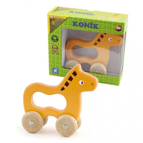 Koník na kolečkách dřevěný Koník na kolečkách dřevěný