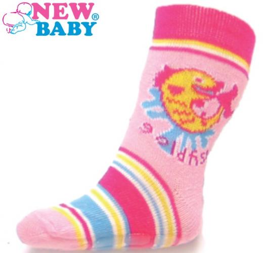 Dětské ponožky New Baby s ABS růžové gold fish Růžová 80 (9-12m) Dětské ponožky New Baby s ABS růžové gold fish Růžová 80 (9-12m)