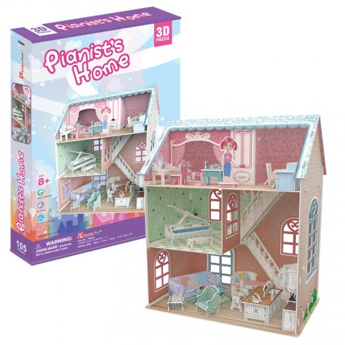 Puzzle 3D Dollhouse - Pianist's Home Puzzle 3D Dollhouse - Pianist's Home