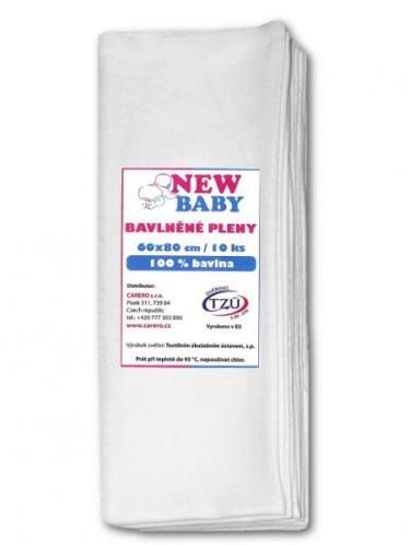 Bavlněné pleny NEW BABY 60x80 cm STANDARD Bílé Bavlněné pleny NEW BABY 60x80 cm STANDARD Bílé