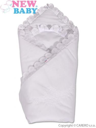 Bílá bavlněná zavinovačka s krajkou New Baby Bílá bavlněná zavinovačka s krajkou New Baby