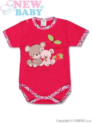 Dětské body s krátkým rukávem vel. 86 New Baby Myšky s jahůdkou Dětské body s krátkým rukávem vel. 86 New Baby Myšky s jahůdkou