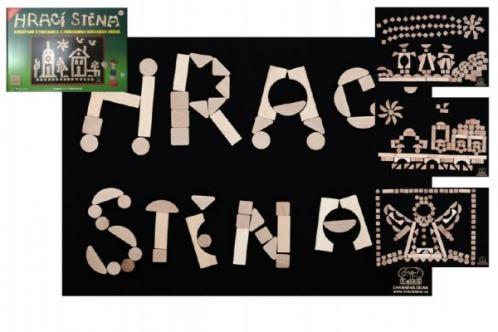 Hrací stěna 125 dílů 70x50cm kreativní stavebnice bukové dřevo Hrací stěna 125 dílů 70x50cm kreativní stavebnice bukové dřevo