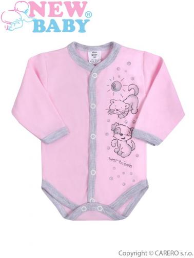 Kojenecké body s dlouhým rukávem vel. 56 New Baby Kamarádi růžové Kojenecké body s dlouhým rukávem vel. 56 New Baby Kamarádi růžové