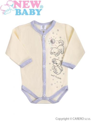 Kojenecké body s dlouhým rukávem vel. 62 New Baby Kamarádi smetanové Kojenecké body s dlouhým rukávem vel. 62 New Baby Kamarádi smetanové