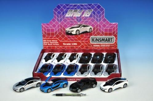 Auto Kinsmart BMW i8 kov 12cm 1:36 asst 4 barvy Auto Kinsmart BMW i8 kov 12cm 1:36 asst 4 barvy