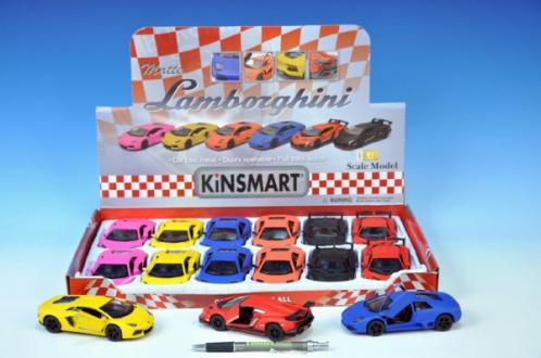 Auto Kinsmart Lamborghini kov 13cm matný lak na zpětné natažení asst 3 druhy 6 barev Auto Kinsmart Lamborghini kov 13cm matný lak na zpětné natažení asst 3 druhy 6 barev