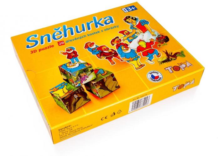 Dřevěné obrázkové kostky "Sněhurka" Dřevěné obrázkové kostky "Sněhurka"