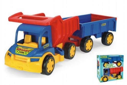 Auto Gigant truck + dětská vlečka plast 55cm v krabici Wader Auto Gigant truck + dětská vlečka plast 55cm v krabici Wader