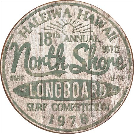 Posters Plechová cedule North Shore Surf, (30 x 30 cm) Posters Plechová cedule North Shore Surf, (30 x 30 cm)