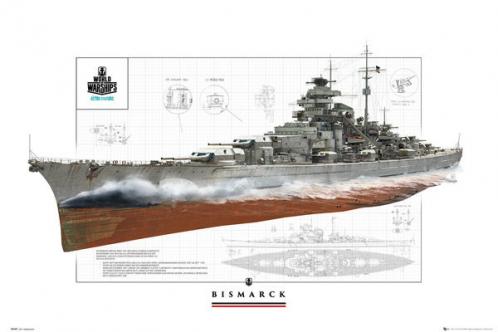 Posters Plakát, Obraz - World Of Warships - Bismark, (91,5 x 61 cm) Posters Plakát, Obraz - World Of Warships - Bismark, (91,5 x 61 cm)