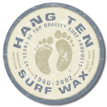 Posters Plechová cedule HANG TEN - surf wax, (30 x 30 cm) Posters Plechová cedule HANG TEN - surf wax, (30 x 30 cm)