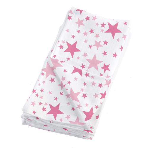 Bambinomio Zavinovací univerzální plena 2 kusy, Pink Stars Bambinomio Zavinovací univerzální plena 2 kusy, Pink Stars