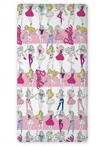 Faro Bavlněné prostěradlo Barbie, 90x200 cm, růžové Faro Bavlněné prostěradlo Barbie, 90x200 cm, růžové
