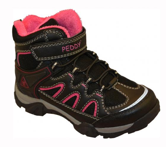 Peddy Dívčí outdoorová obuv - černo-růžová Peddy Dívčí outdoorová obuv - černo-růžová
