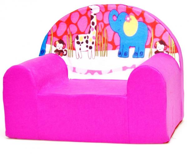 Baby Nellys Dětské křesílko Safari v růžové Baby Nellys Dětské křesílko Safari v růžové