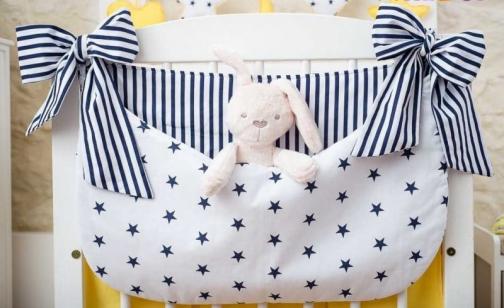 Baby Nellys Kapsář nejen na hračky Stars Be Love, modro-bílý Baby Nellys Kapsář nejen na hračky Stars Be Love, modro-bílý
