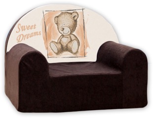 Baby Nellys Dětské křesílko Sweet Dreams by Teddy - hnědé Baby Nellys Dětské křesílko Sweet Dreams by Teddy - hnědé