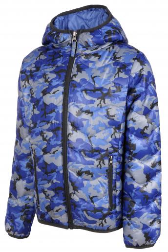 ALPINE PRO Chlapecká maskáčová bunda Almo - modrá ALPINE PRO Chlapecká maskáčová bunda Almo - modrá