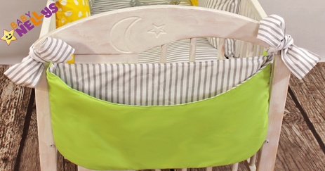 Baby Nellys Kapsář nejen na hračky Be Love - Proužky, zeleno-šedý Baby Nellys Kapsář nejen na hračky Be Love - Proužky, zeleno-šedý