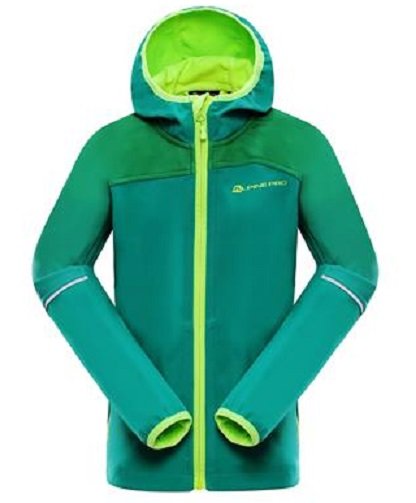 ALPINE PRO Chlapecká softshellová bunda Nootko - zelená ALPINE PRO Chlapecká softshellová bunda Nootko - zelená