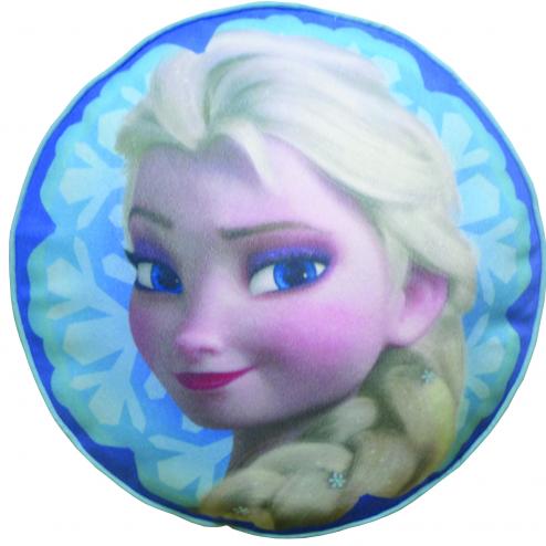 CTI Dětský kulatý polštář Frozen - Elsa, 36 cm - modrý CTI Dětský kulatý polštář Frozen - Elsa, 36 cm - modrý