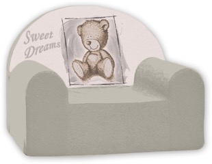 Baby Nellys Dětské křesílko Sweet Dreams by Teddy - šedé Baby Nellys Dětské křesílko Sweet Dreams by Teddy - šedé