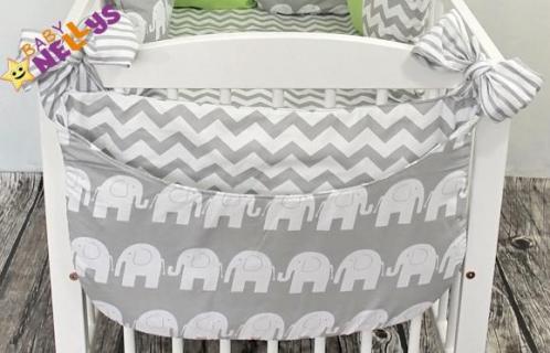 Baby Nellys Kapsář nejen na hračky Be Love - Sloni, šedý Baby Nellys Kapsář nejen na hračky Be Love - Sloni, šedý