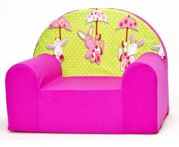 Baby Nellys Dětské křesílko Zajíčci v růžové Baby Nellys Dětské křesílko Zajíčci v růžové