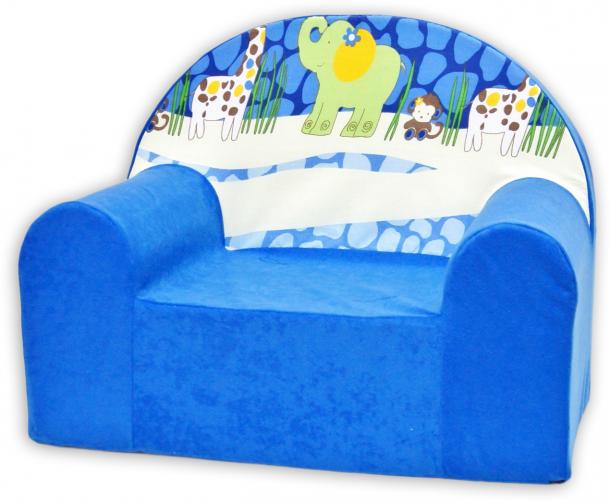 Baby Nellys Dětské křesílko Safari v modré Baby Nellys Dětské křesílko Safari v modré