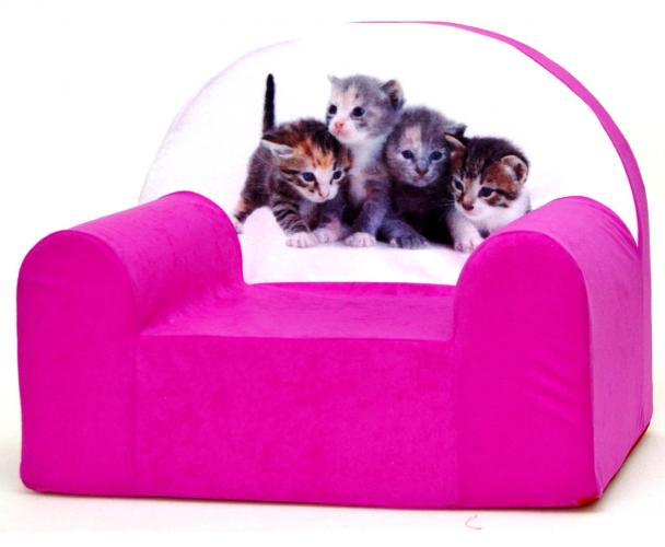 Baby Nellys Dětské křesílko Kočičky v růžové Baby Nellys Dětské křesílko Kočičky v růžové