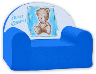 Baby Nellys Dětské křesílko Sweet Dreams by Teddy - modré Baby Nellys Dětské křesílko Sweet Dreams by Teddy - modré