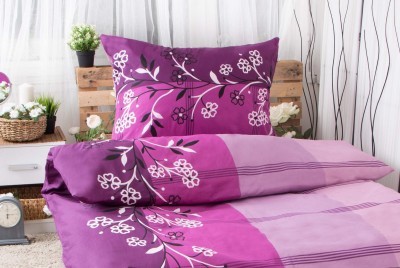XPOSE ® Prodloužené bavlněné povlečení ADINA - fialová 140x220, 70x90 XPOSE ® Prodloužené bavlněné povlečení ADINA - fialová 140x220, 70x90