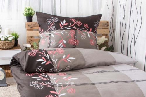 XPOSE ® Bavlněné povlečení na dvě lůžka ADINA - šedá 140x200, 70x90 XPOSE ® Bavlněné povlečení na dvě lůžka ADINA - šedá 140x200, 70x90