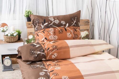 XPOSE ® Bavlněné povlečení na dvě lůžka ADINA - tmavě hnědá 140x200, 70x90 XPOSE ® Bavlněné povlečení na dvě lůžka ADINA - tmavě hnědá 140x200, 70x90