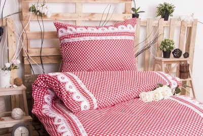 XPOSE ® Prodloužené bavlněné povlečení APOLENA - červená 140x220, 70x90 XPOSE ® Prodloužené bavlněné povlečení APOLENA - červená 140x220, 70x90