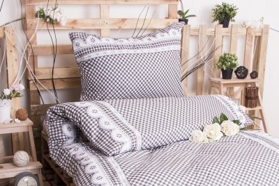 XPOSE ® Bavlněné povlečení na dvě lůžka APOLENA - šedá 140x200, 70x90 XPOSE ® Bavlněné povlečení na dvě lůžka APOLENA - šedá 140x200, 70x90