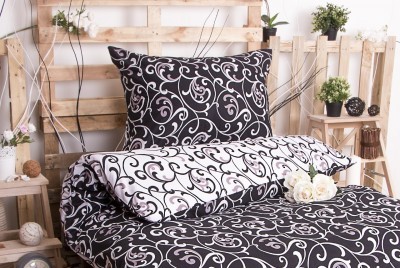XPOSE ® Prodloužené bavlněné povlečení ELIZABETH DUO EXCLUSIVE - černá 140x220, 70x90 XPOSE ® Prodloužené bavlněné povlečení ELIZABETH DUO EXCLUSIVE - černá 140x220, 70x90
