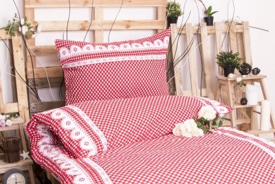 XPOSE ® Prodloužené krepové povlečení APOLENA - červená 140x220, 70x90 XPOSE ® Prodloužené krepové povlečení APOLENA - červená 140x220, 70x90