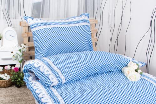 XPOSE ® Prodloužené krepové povlečení APOLENA - modrá 140x220, 70x90 XPOSE ® Prodloužené krepové povlečení APOLENA - modrá 140x220, 70x90