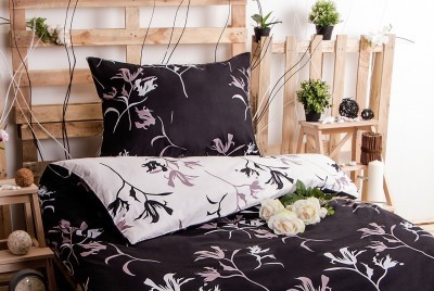 XPOSE ® Bavlněné povlečení LEONA DUO EXCLUSIVE - černobílá 140x200, 70x90 XPOSE ® Bavlněné povlečení LEONA DUO EXCLUSIVE - černobílá 140x200, 70x90