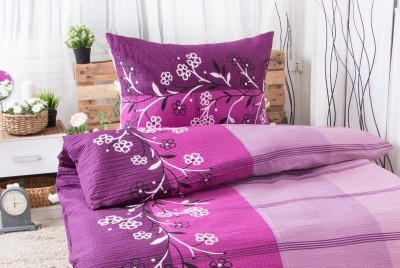 XPOSE ® Prodloužené krepové povlečení ADINA - fialová 140x220, 70x90 XPOSE ® Prodloužené krepové povlečení ADINA - fialová 140x220, 70x90