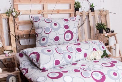 XPOSE ® Bavlněné povlečení na dvě lůžka HEDVIKA - šedo-fialová 140x200, 70x90 XPOSE ® Bavlněné povlečení na dvě lůžka HEDVIKA - šedo-fialová 140x200, 70x90