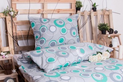 XPOSE ® Bavlněné povlečení na dvě lůžka HEDVIKA - šedo-zelená 140x200, 70x90 XPOSE ® Bavlněné povlečení na dvě lůžka HEDVIKA - šedo-zelená 140x200, 70x90