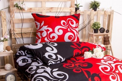 XPOSE ® Prodloužené bavlněné povlečení SABINA EXCLUSIVE - červená 140x220, 70x90 XPOSE ® Prodloužené bavlněné povlečení SABINA EXCLUSIVE - červená 140x220, 70x90