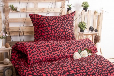 XPOSE ® Bavlněné povlečení XENIE DUO - červená 140x200, 70x90 XPOSE ® Bavlněné povlečení XENIE DUO - červená 140x200, 70x90