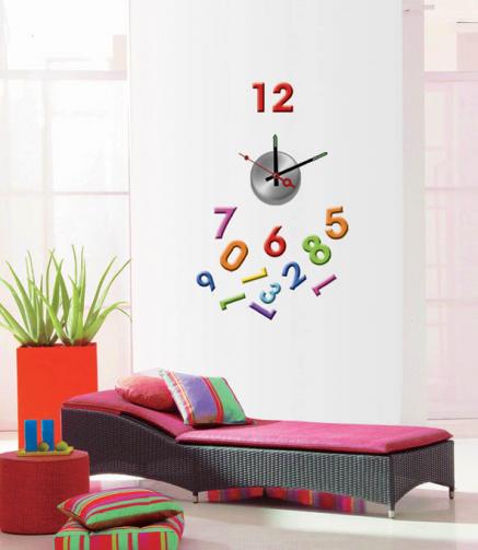 Nalepovací nástěnné hodiny - Color - 10A007 Nalepovací nástěnné hodiny - Color - 10A007